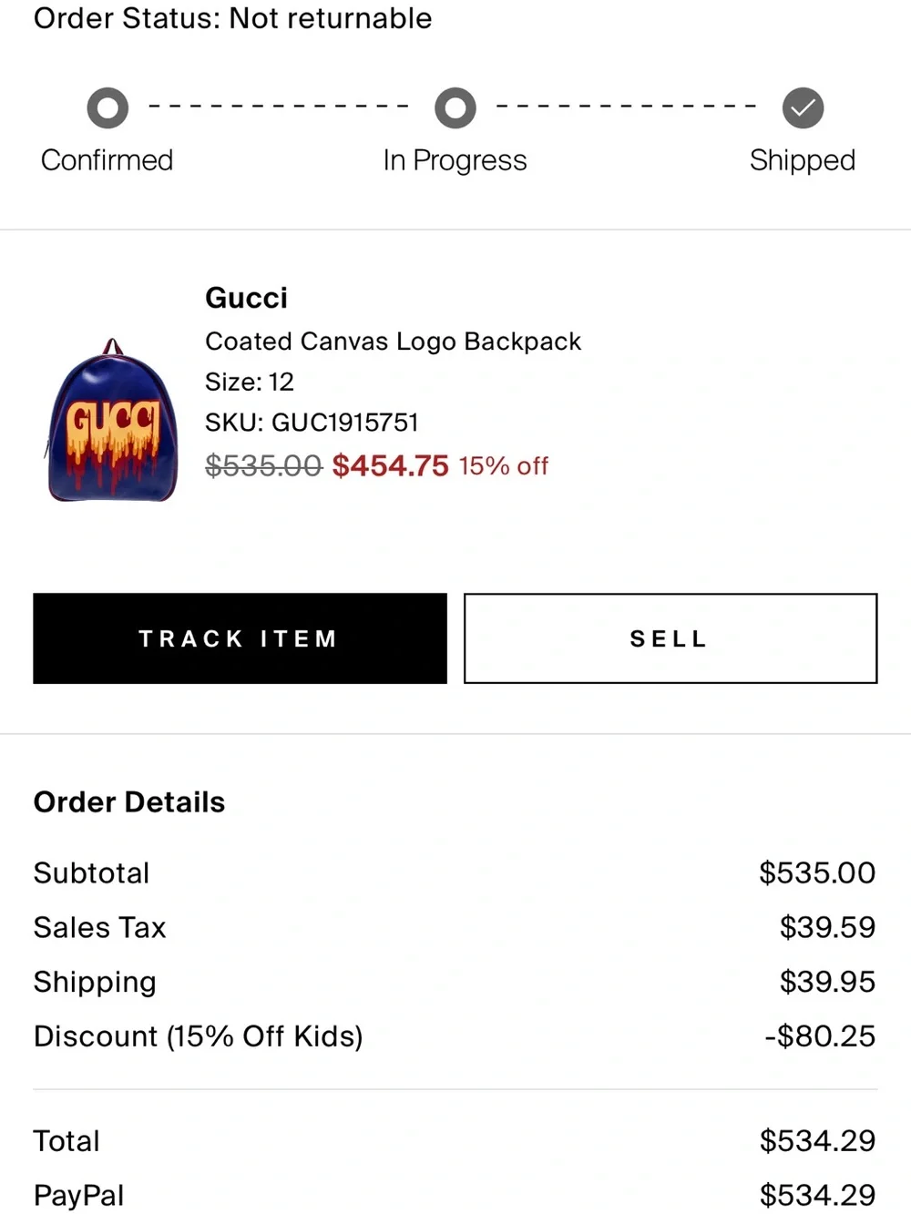 Gucci Blue Leather Backpack with Drip Logo in Yellow and Red